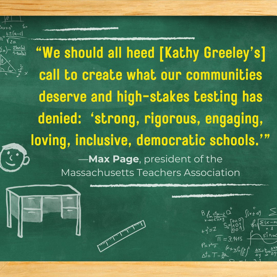 Max Page, president of the Massachusetts Teachers Association, says Testing Education by Kathy Greeley calls for “‘strong, rigorous, engaging, loving, inclusive, democratic schools.’” Purchase her book at ow.ly/WNII50QLPFb using code UMASS20 to save 20%! #UMassAmherst