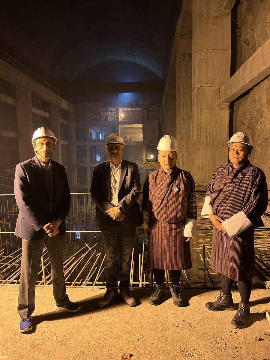 Fascinating visit to 1020 MW PHPA II hydroelectric project in Bhutan - saw dam, powerhouse and surge chambers. A marvel of engineering design and execution in tough terrain, to be commissioned later this year. Kudos to this joint GoI-RGoB effort and SPV team led by MD Chandel.