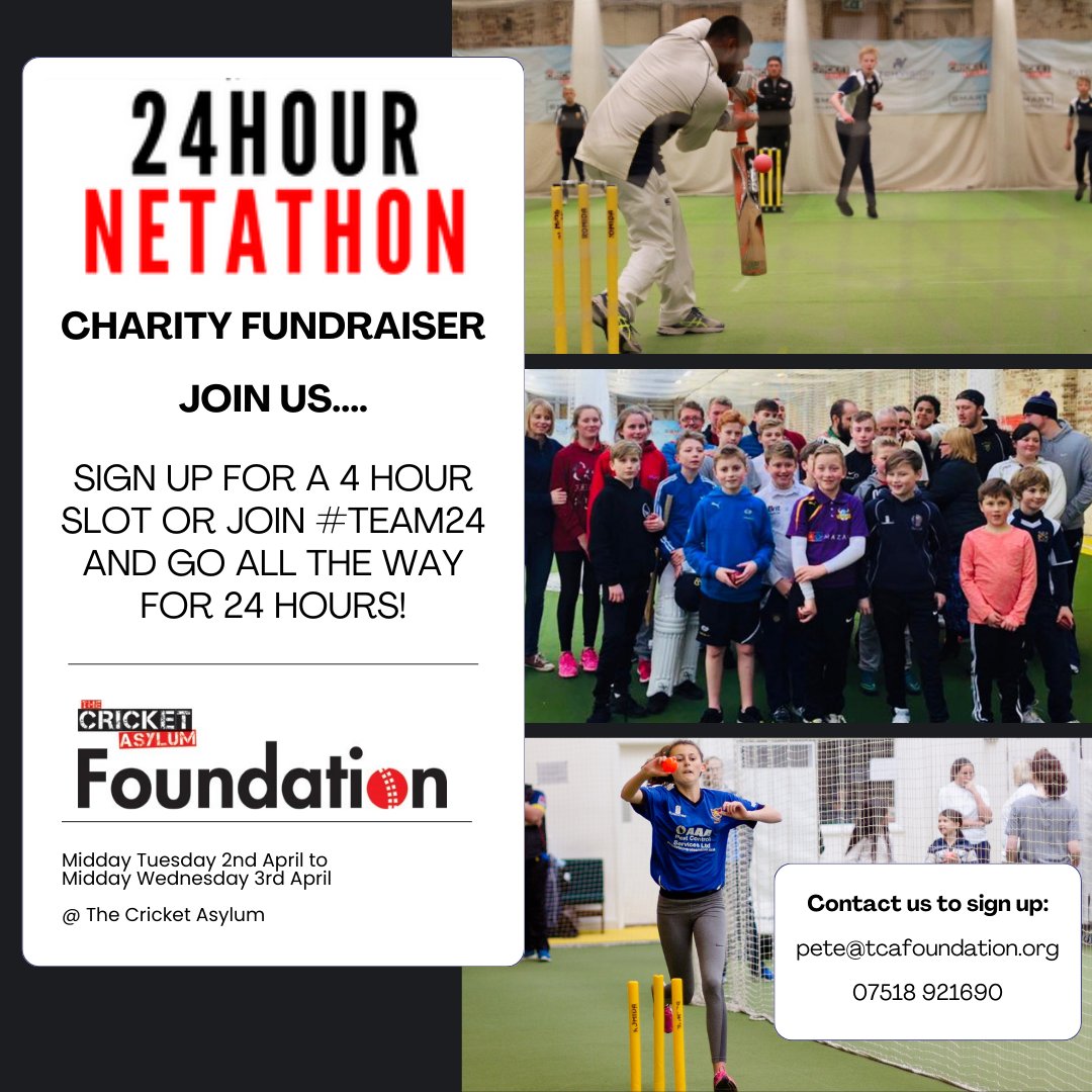 1 week to go!! If you haven't signed up you can still come and join in... enjoy some food, make a donation and play some cricket! tcafoundation.org/netathon2024/