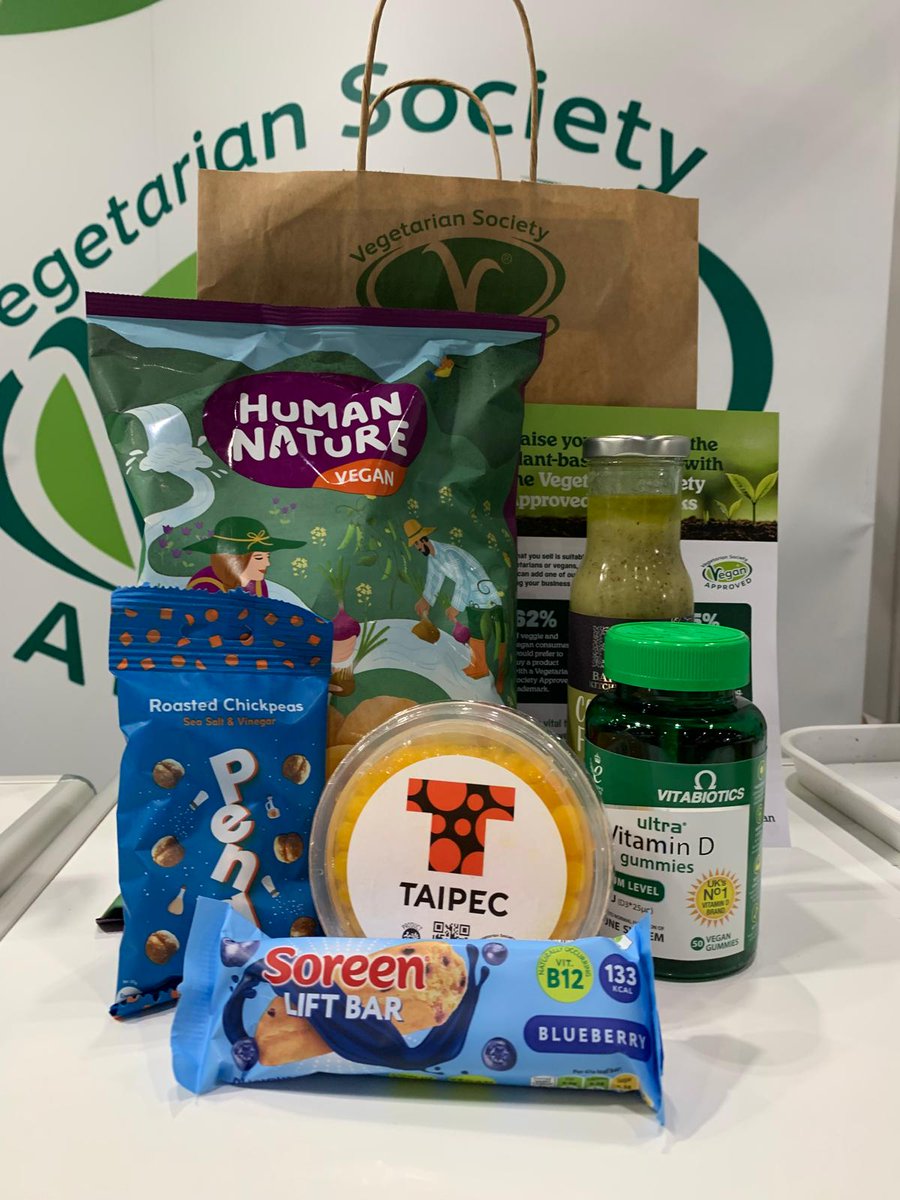 It's the second day at #IFE24 head down to stand 1150 to meet Vanessa and the team and chat about the fab products carrying our #vegan or vegetarian #trademarks. There may be goody bags and tasters too. Find out more about our trademarks vegsoc.org/trademarks/ @ife_event