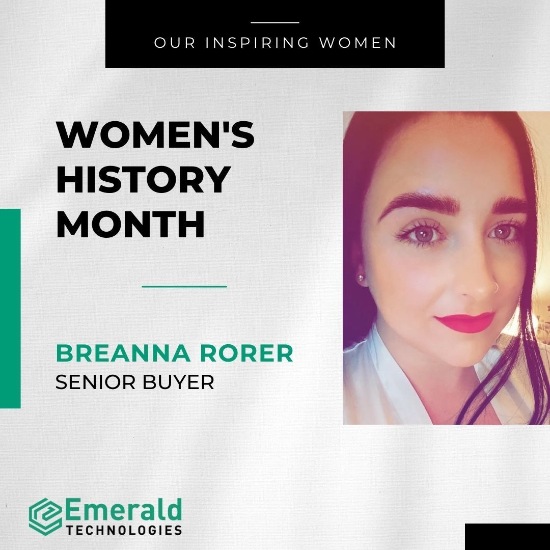 Emerald_Tech_US's tweet image. Sr. Buyer Breanna Rorer started her career at Emerald 17 years ago in the warehouse, receiving, and kitting departments. Breanna has been a pillar, utilizing her knowledge and understanding of methods to ensure reliability and consistency.

#WomensHistoryMonth #WomeninElectronics