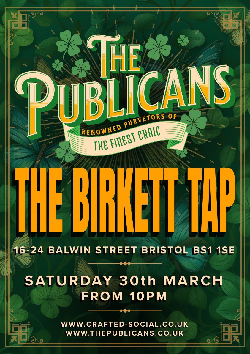 On Saturday we play The Birkett Tap in Bristol. Which will be very splendid indeed.