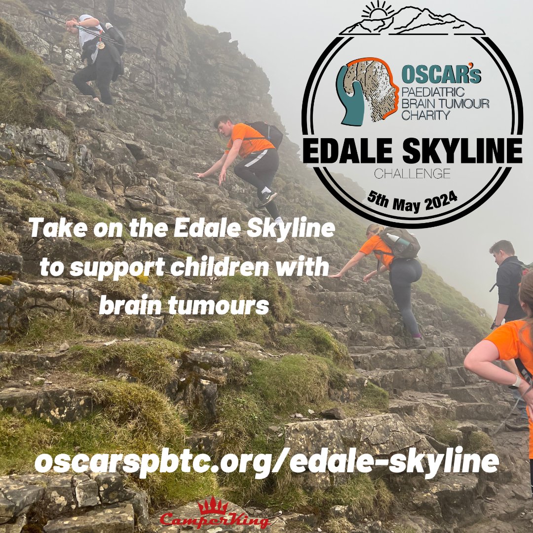 *WALK TO SUPPORT CHILDREN WITH BRAIN TUMOURS* Sun 5 May - Edale, Derbyshire There are just 2 weeks to get yourself signed up for this amazing event taking on the challenge of 7 peaks in 1 day Head to oscarspbtc.org/edale-skyline by Apr 9 to learn more and become part of our team