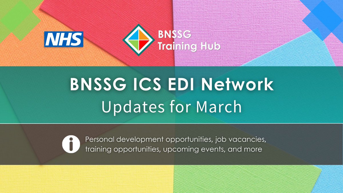 📢 Personal development opportunities, job vacancies, training opportunities, upcoming events, and more ➡️ BNSSG ICS EDI Network Updates for March 👇 Read more bnssgtraininghub.com/wp-content/upl… #bnssg #nhs #bnssgtraining