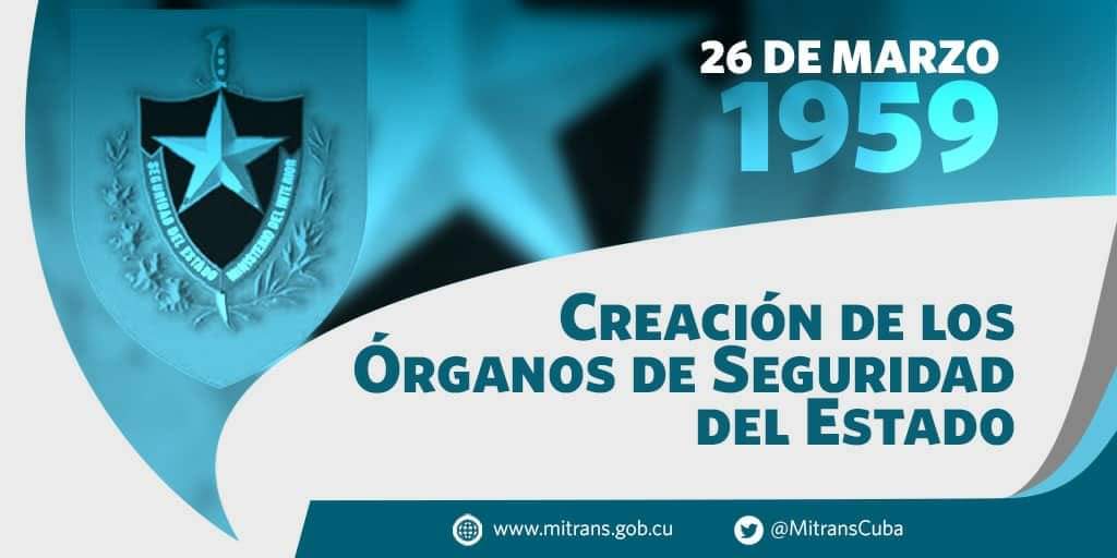 #Cuba Feliz aniversario 65 de la creación de los Órganos de la Seguridad del Estado por el Comandante en Jefe Fidel Castro #HéroesDelSilencio #65AñosConElPueblo 🇨🇺