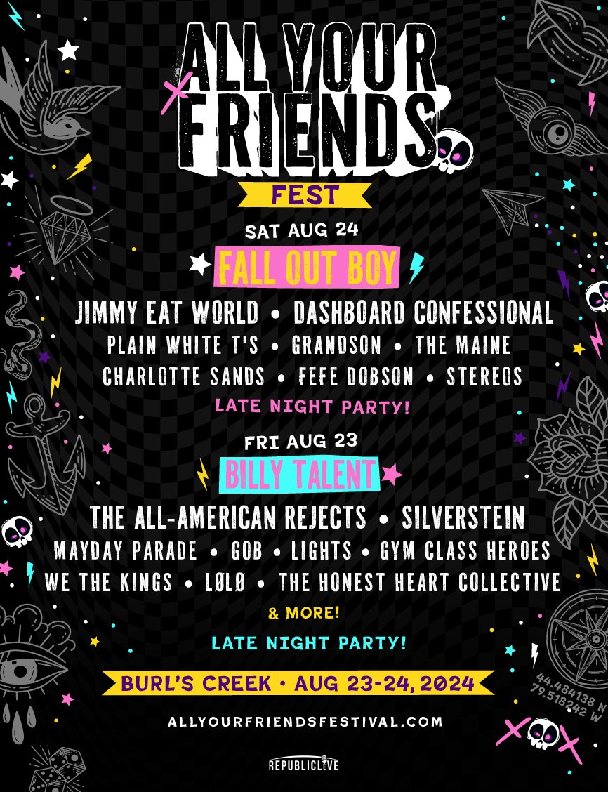 See you and @AYFFest this summer 🖤 Aug 23 Pre-sale: Wednesday March 27 at 10am ET with code ARTISTFRIENDS 🎫 …lyourfriendsfest.frontgatetickets.com #allyourfriendsfest #ayff