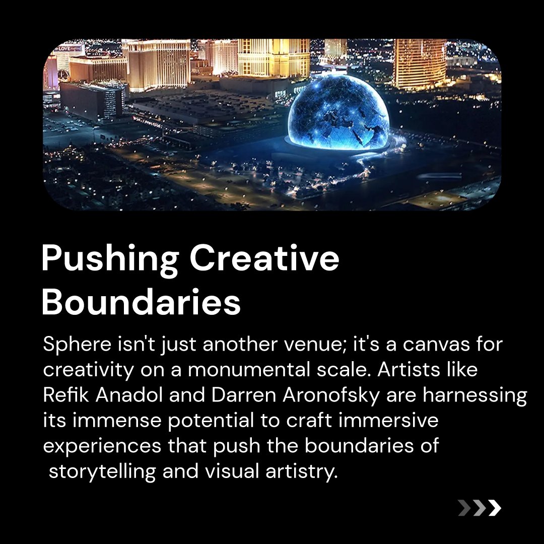 Experience the next wave of entertainment tech with Sphere! 🌐✨ From Las Vegas to the world, Sphere is igniting a new era in immersive experiences. #SphereTech #Innovation #DigitalEntertainment