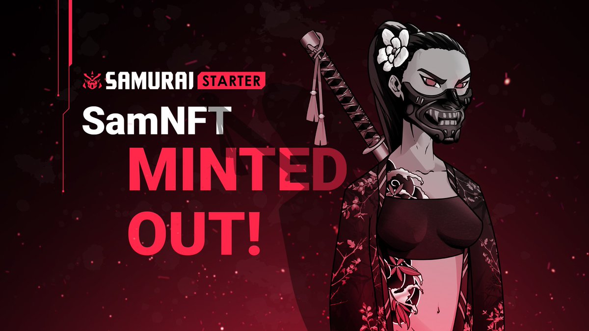 SamuraiStarter's tweet photo. We are incredibly honored to announce that our #SamNFT has MINTED OUT! ๐ฅ๐ฅ
We are extremely grateful for the Samurai Starter community's validation of our vision for the platform as top-tier launchpad, project accelerator, and ventures group
Next up - $SAM token TGE on @base! https://t.co/XuG1GaUrmN