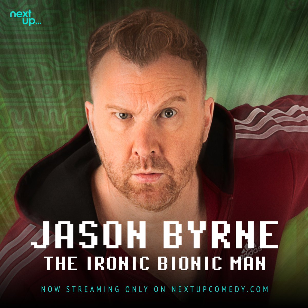 Fresh laughs alert! 🚨 @thejasonbyrne 's ‘The Ironic Bionic Man’ is taking center stage! Sign up now to get in on the laughs: nextupcomedy.com/programs/jason… #comedystreaming