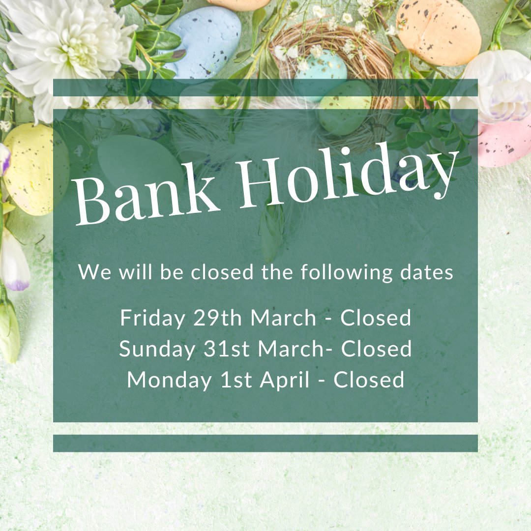 Our Bristol shop will be closed on Friday 29th March, Sunday 31st March and Monday 1st April. We hope you all get to enjoy the bank holiday weekend 😊