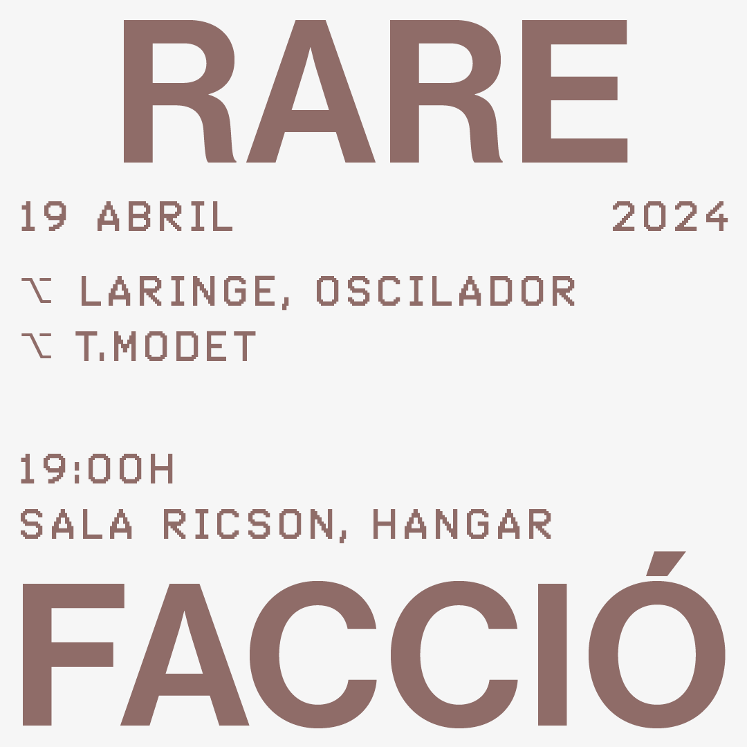 Hangar_org's tweet photo. 📅19 d'abril 🕐 18.30 h 📍Sala Ricson, Hangar

📢Laringe, oscilador @jferrete / T. Modet

🔗 Info + tickets https://t.co/81CCmVNAwu https://t.co/4pE51trgAe