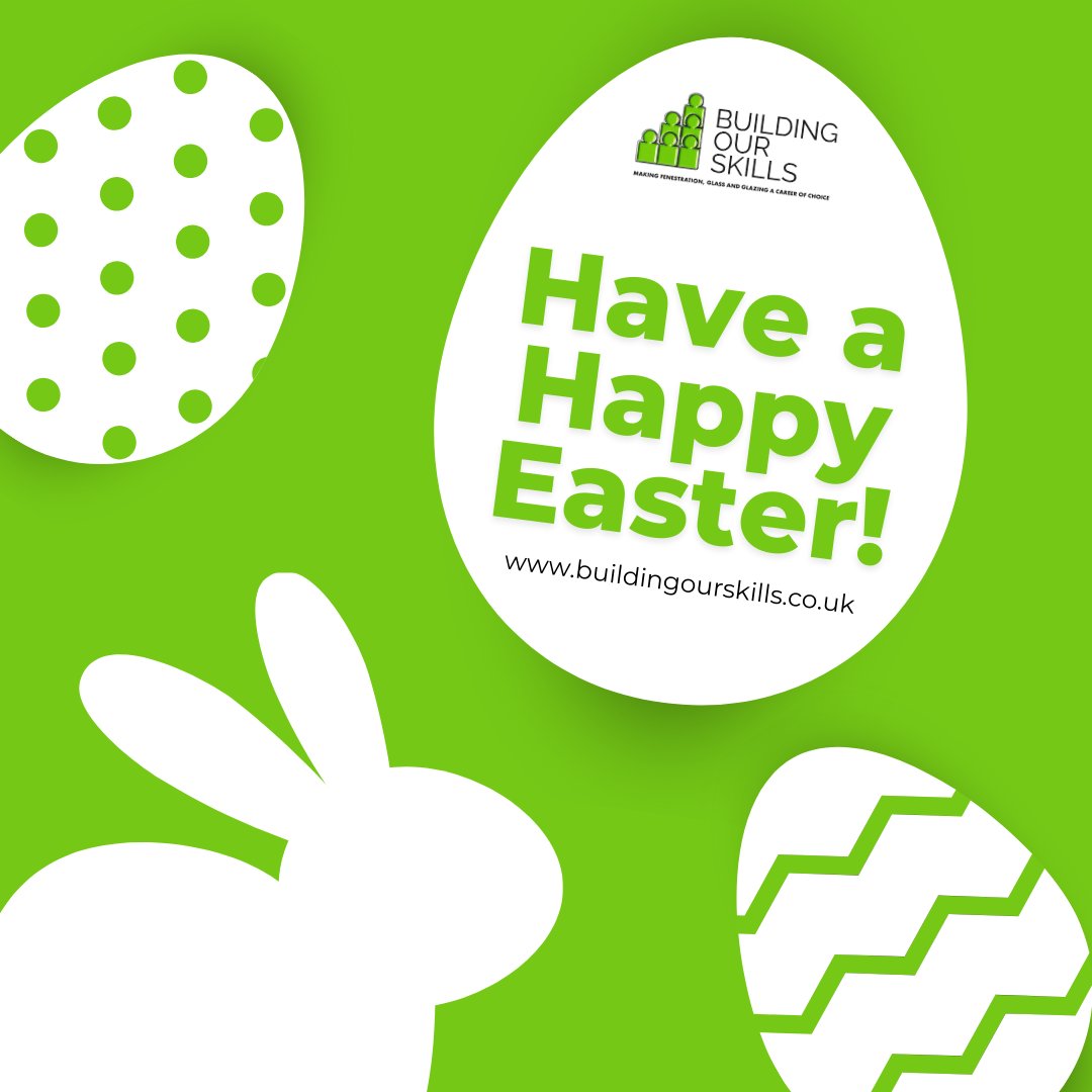 🐰 Have a Happy Easter 🐰 From the whole team here at Building Our Skills, we hope you have a wonderful day and get to spend lots of time with your friends and families! #BuildingOurSkills #Glass #Glazing #Fenestration #EasterWeekend #Easter #HappyEaster
