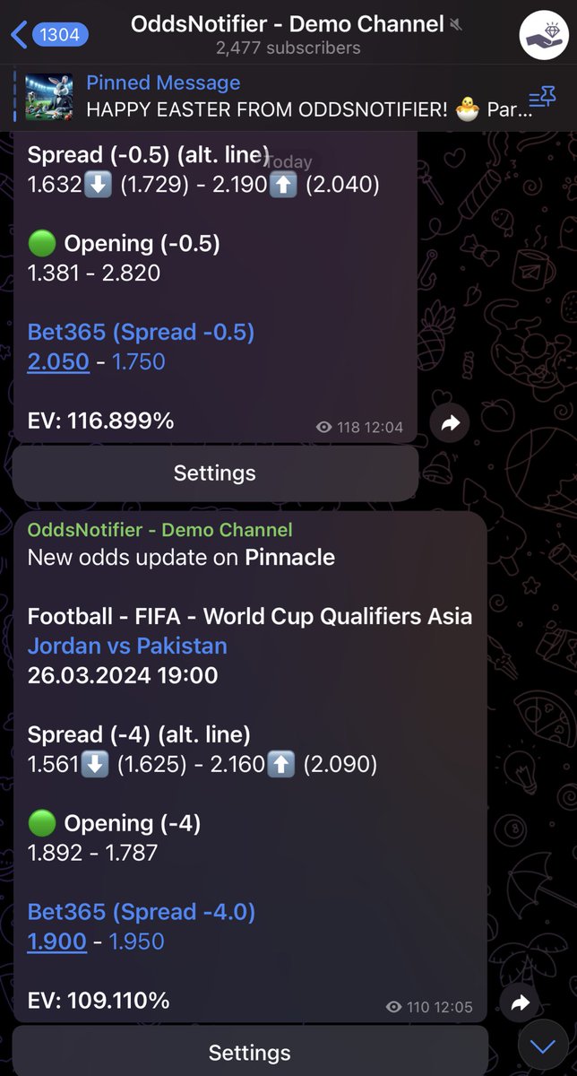 💰 FREE DEMO DAY! 💰 

We aren’t just giving you ANOTHER free #NBA alerts tonight… but we’re switching the demo feed on and leaving it on ALL DAY.

🔗 t.me/oddsnotifierde…

If you want to receive free +EV alerts, today is the day to join up and see what we have to offer 🤝