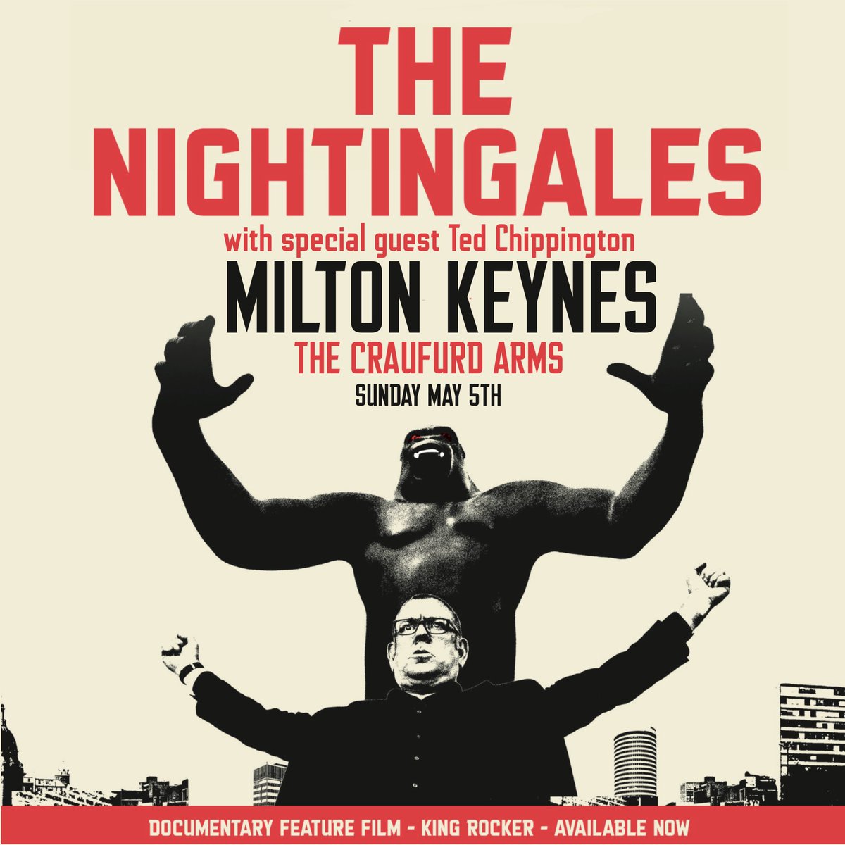 Nightingales & Ted Chippington hit MILTON KEYNES ! Closest we’ll be getting to London this year. Bank holiday weekend, what’s not to love?! Get ‘em in ze bag : seetickets.com/event/the-nigh…