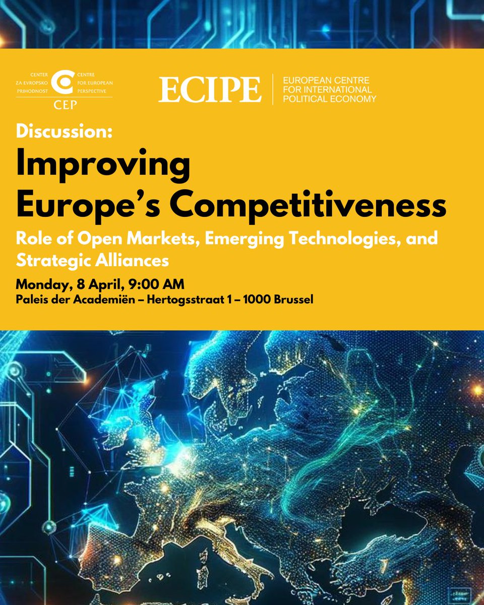 📢We are launching a new publication! To commemorate the launch, we are organising a discussion in cooperation with @ECIPE in Brussels, 🇧🇪 on 8 April with the same title as the publication. Want to join us and get an exclusive sneak peek?😎 ℹ️ More info cep.si/improving-eus-…