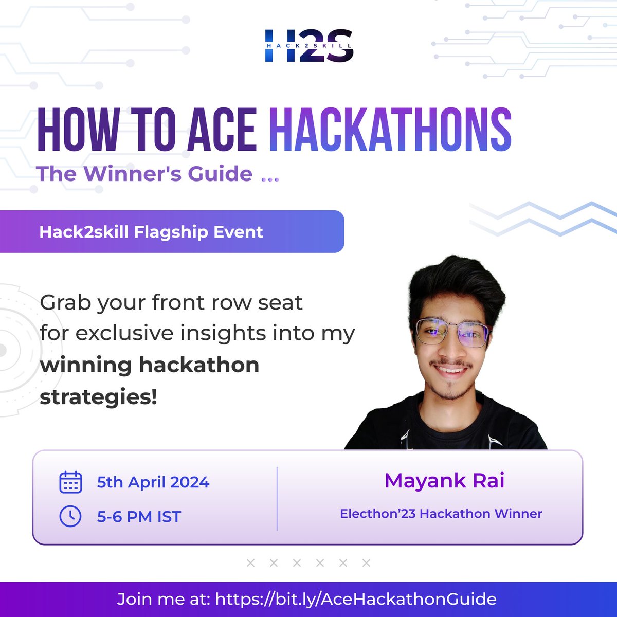 Mayank Rai (@mayankrai6226) on Twitter photo Excited to join <a href="/Hack2skill/">Hack2skill</a>'s 'Ace Hackathons - The Winner’s Guide' as a panel speaker! Join to learn the art of winning hackathons and taking your skills to the next level!
Register for free - hack2skill.com/hack/h2s-visio…
#HackathonWinners #AceHackathons #Hack2skill #WinnerGuide Excited to join <a href="/Hack2skill/">Hack2skill</a>'s 'Ace Hackathons - The Winner’s Guide' as a panel speaker! Join to learn the art of winning hackathons and taking your skills to the next level!
Register for free - hack2skill.com/hack/h2s-visio…
#HackathonWinners #AceHackathons #Hack2skill #WinnerGuide