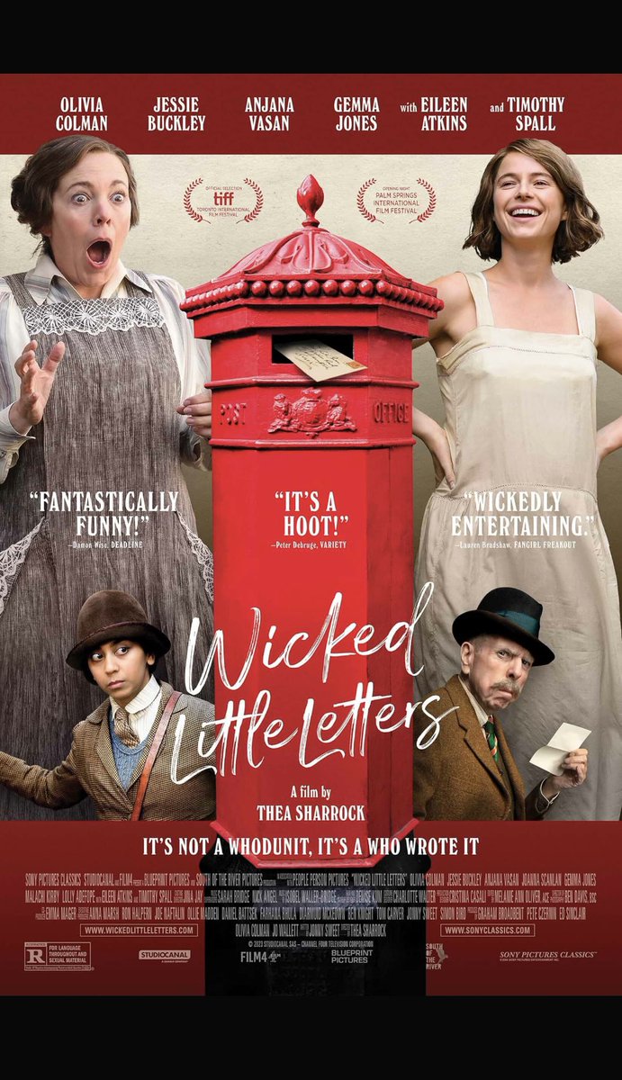 Last night I watched a screener of #WickedLittleLetters #OliviaColman #JessieBuckley #AnjanaVasan #TimothySpall #JoannaScanlan #TheaSharrock