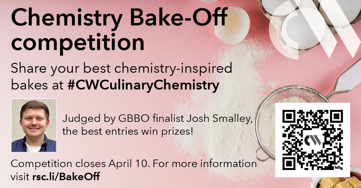 Flex your creative muscles and win! Submit your best chemistry-inspired bake before April 10th to have them judged by @joshpsmalley and win one of 5 prizes. Got any burning baking questions? Don't miss Josh's webinar tomorrow! Sign up for free: attendee.gotowebinar.com/register/89617…