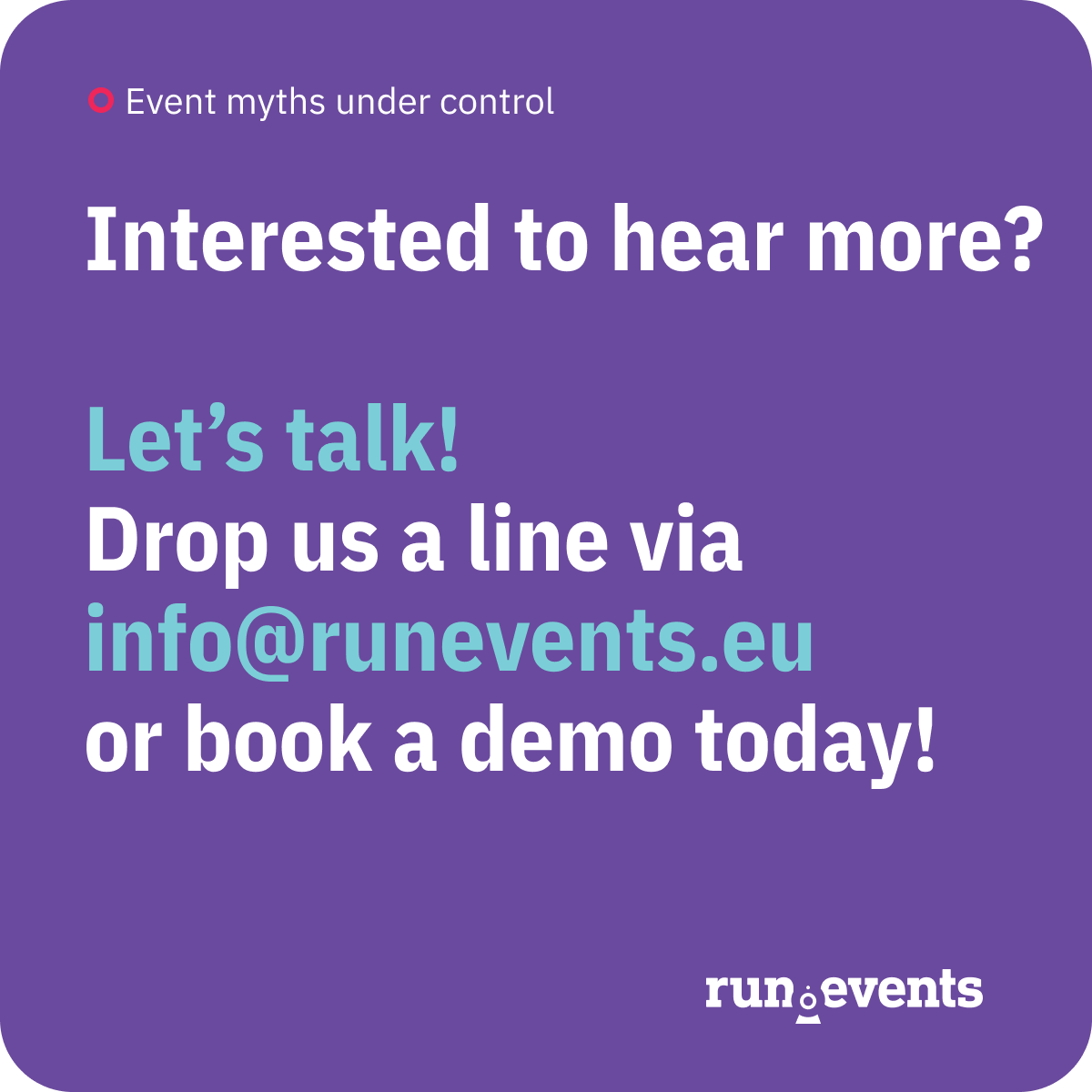 Organizing events can be hassle-free. 😌

Using countless apps for your event is so 2012. Join the future, it's nice here. ✨

#EventPlanners #EventOrganisers #RunEvents
