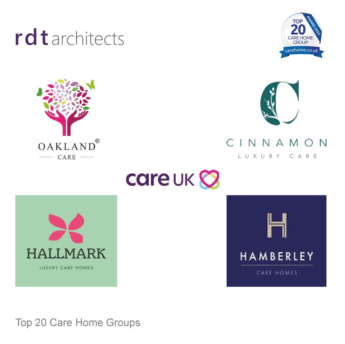 We were delighted to see several of our clients featured in this year’s @carehome_co_uk Top 20 Care Home Groups @careuk @cinnamon_care @HallmarkCare @HamberleyCare @OaklandCare #riba #architects #design #carehomes #carehomeenvironments #dementiacare #nursing #sustainability #bim