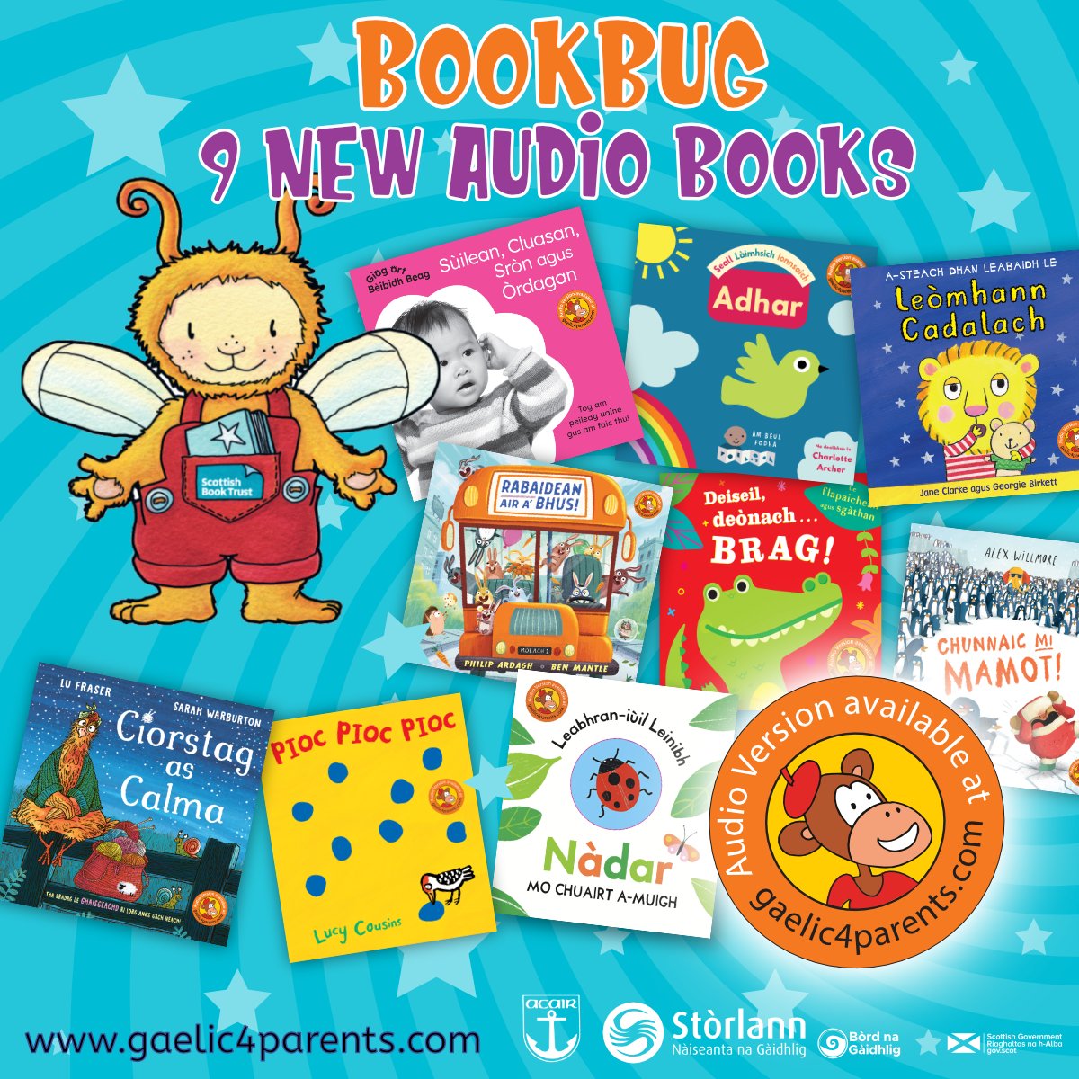 9 New audio books from Bookbug and Acair Books on gaelic4parents.com! #Gàidhlig #Cleachdi