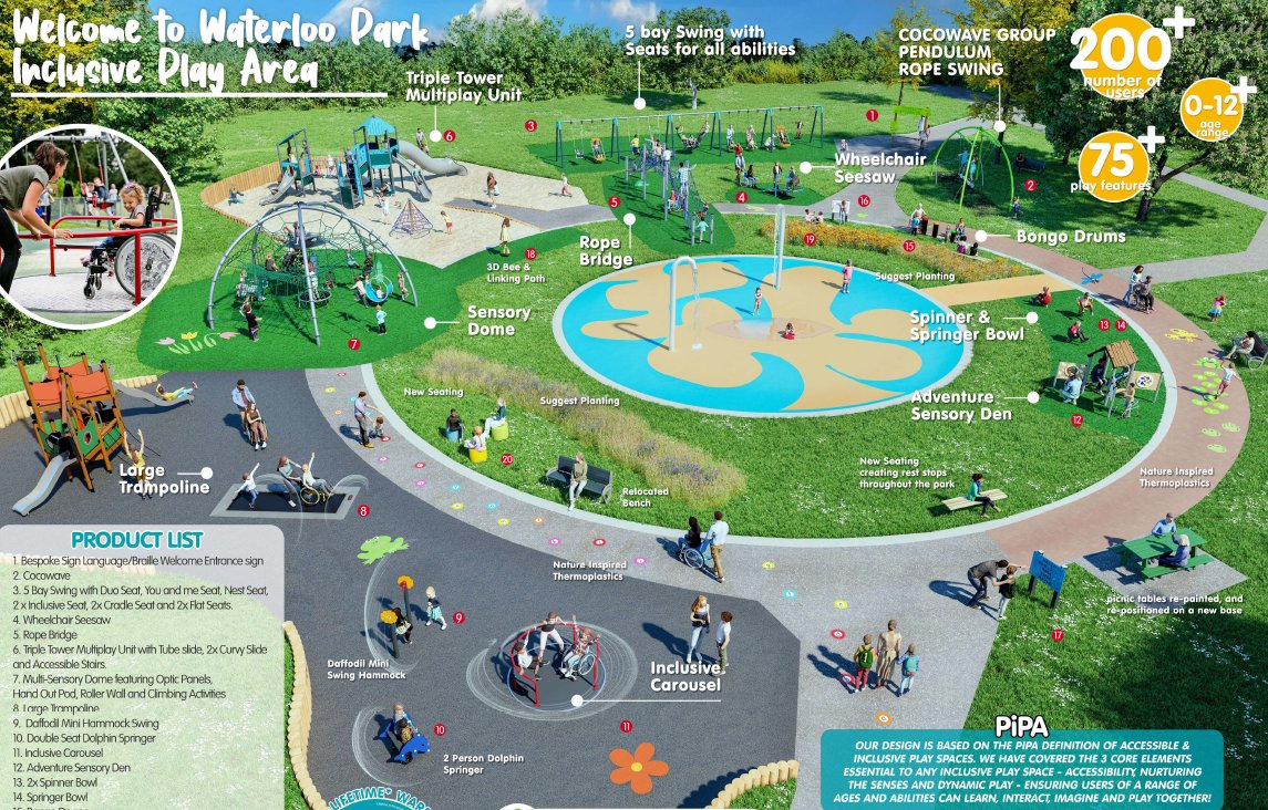 We're excited to announce that work to upgrade Waterloo Park play area starts next week! The project will involve replacing current equipment, surfaces, seating and signage to create an inclusive, engaging and accessible playground for children of all abilities. The upgrade…