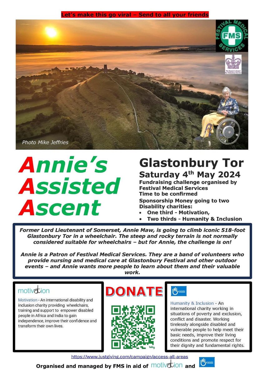 Annie’s AAA challenge ! FMS Patron Annie Maw is taking on an incredible challenge for charity in May ! Read more about this amazing challenge below, along with how you can donate👇🏻 Please like, share, and donate if you can. Thank you 🤍💚