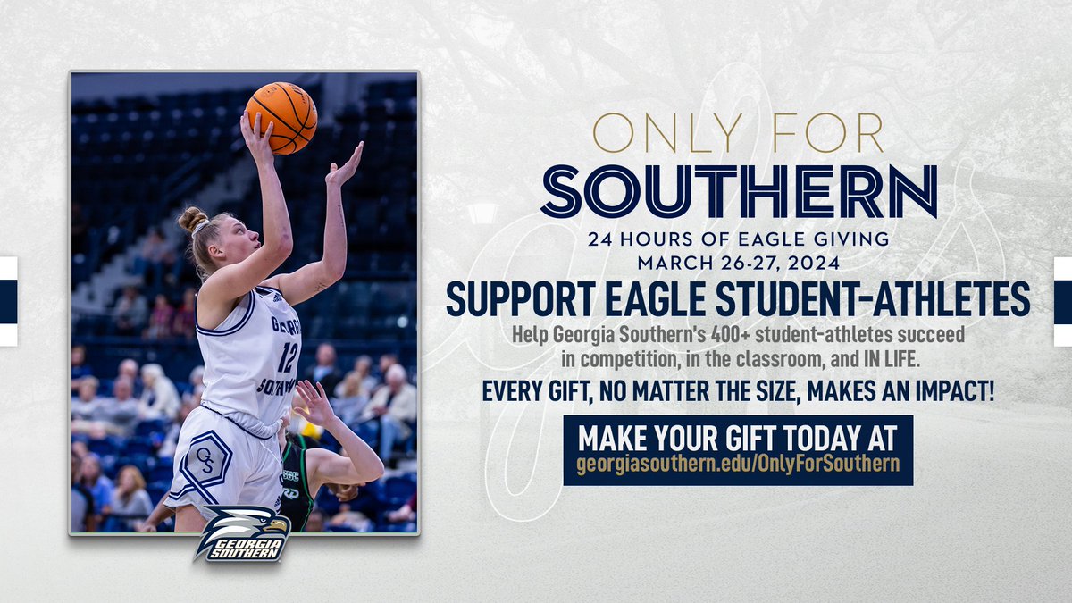 Help us soar to new heights! 🏀 Join the Only For Southern 24 Hours of Eagle Giving campaign! Make your gift today by visiting: bit.ly/4a36TIM #HailSouthern