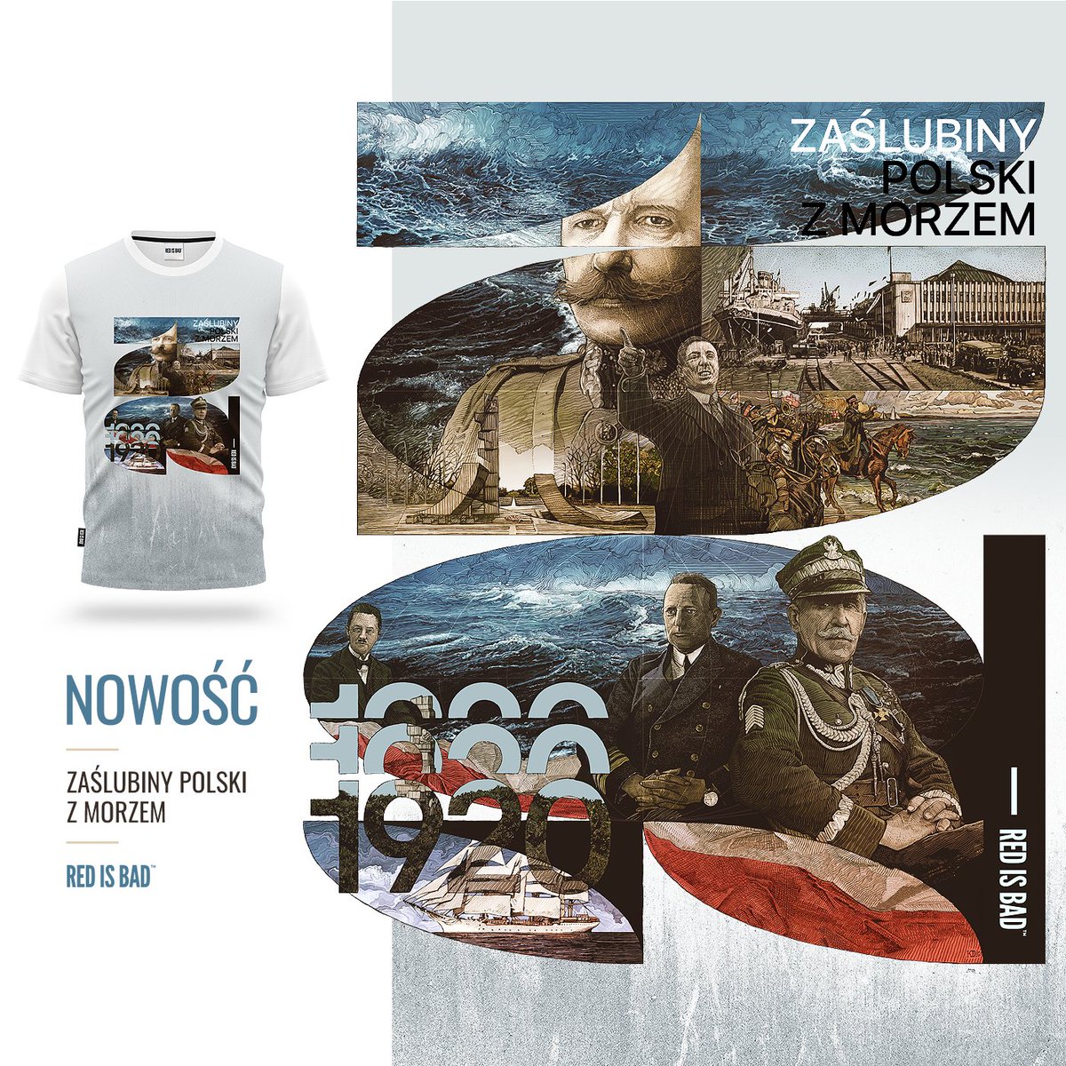 red_is_bad's tweet photo. Nowość! Dopracowana w najdrobniejszych szczegółach ilustracja upamiętniająca Zaślubiny Polski z morzem. Ilustracja została wykonana przez Krzysztofa Domaradzkiego, specjalnie dla Red is Bad.

https://t.co/aozY9yO5xV https://t.co/clFS1drJ2q