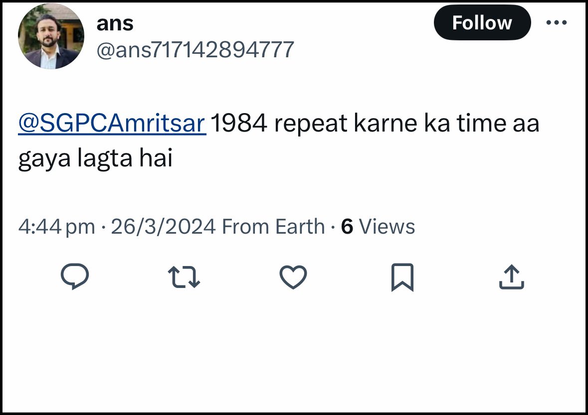 Hundreds of death and genocide threats are being issued to Sikhs on a daily basis. Surprisingly, <a href="/NCM_GoI/">National Commission for Minorities</a> and <a href="/ILalpura/">Iqbal Singh Lalpura</a> are completely silent on the matter.

<a href="/narendramodi/">Narendra Modi</a> <a href="/PMOIndia/">PMO India</a> <a href="/mssirsa/">Manjinder Singh Sirsa</a> <a href="/BhagwantMann/">Bhagwant Mann</a> @Sandhwan , <a href="/HarpalCheemaMLA/">Adv Harpal Singh Cheema</a> <a href="/officeofssbadal/">Sukhbir Singh Badal</a>, <a href="/HarsimratBadal_/">Harsimrat Kaur Badal</a>,