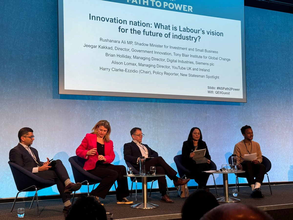 LabourList's tweet image. &quot;We&apos;ve had economic turbulance underpinned by political turbulance - what businesses are looking for now is stability,&quot; says shadow investment minister @rushanaraali #NSPath2Power