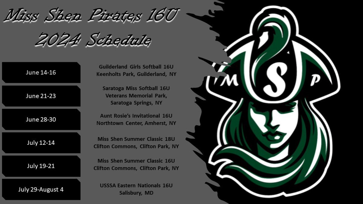 j2y9's tweet photo. 2024 summer schedule!!🏴‍☠️
@reagan_young2 @OliviaAshline @ella_kean5 @KaylinHeffern @GiannaBarringer https://t.co/cRuqa46xwp