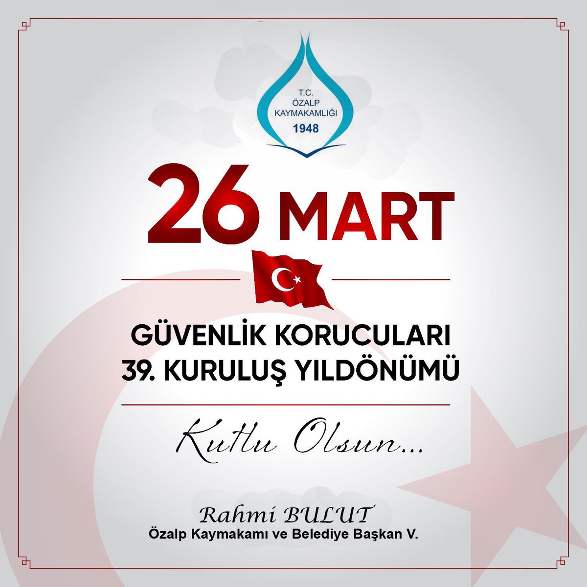 Güvenlik Korucularımızın 39. kuruluş yıldönümü kutluyor, tüm şehit ve gazi güvenlik korucularımızı rahmetle ve minnetle anıyoruz.
