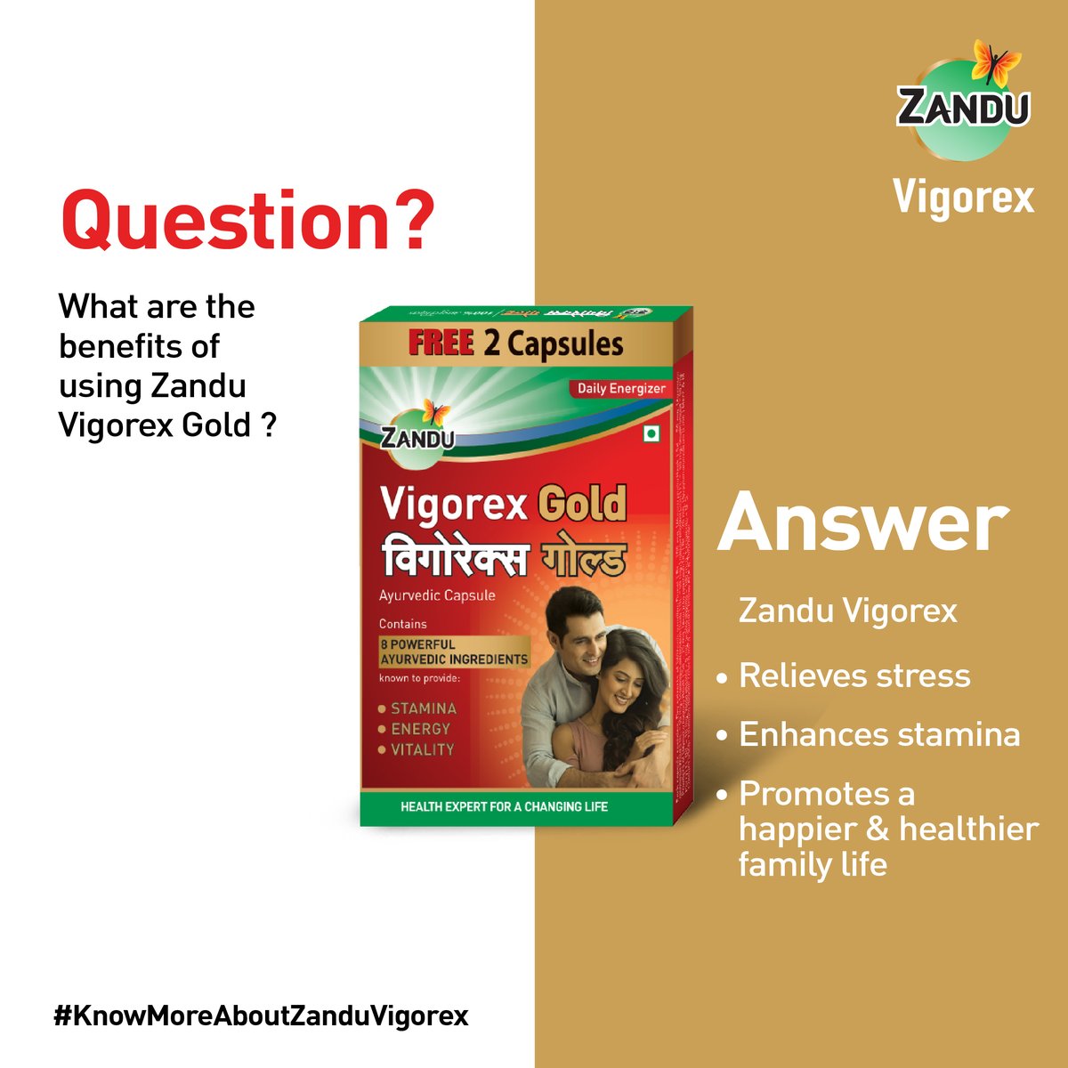 zvigorex's tweet photo. Curious about #ZanduVigorexGold and its benefits for you? Zandu Vigorex helps to relieve stress, boosts stamina and can be the health expert for your married life. Let's #KnowMoreAboutZanduVigorex

#Zandu #ZanduVigorex #Ayurvedic #NoSideEffect #Shilajit #Confidence #Stamina https://t.co/ccqnaSSVp6