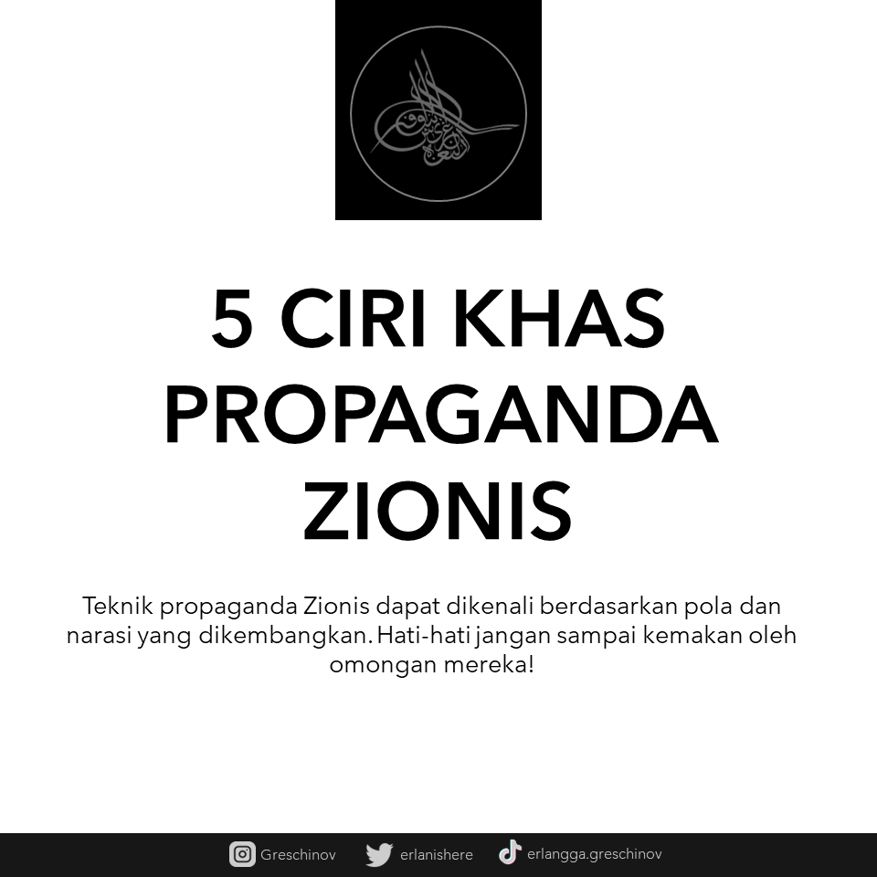 5 CIRI KHAS PROPAGANDA ZIONIS
Teknik propaganda Zionis dapat dikenali berdasarkan pola dan narasi yang dikembangkan. Hati-hati jangan sampai kemakan oleh omongan mereka!
(A thread)