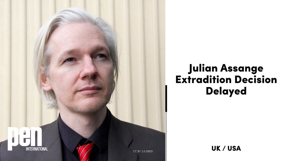 PEN International and PEN Centres worldwide remain deeply concerned by the dangerous prospect of #JulianAssange's extradition to the #US going ahead after the #UK High Court adjourned his permission to appeal. Our statement: pen-international.org/news/julian-as… #FreeAssangeNOW #FreeAssange