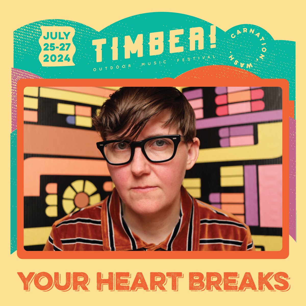 Your Heart Breaks is bringing indie pop delight to Timber! on Thursday, July 25. 💥 Get your tickets at timbermusicfest.com. #timberfest