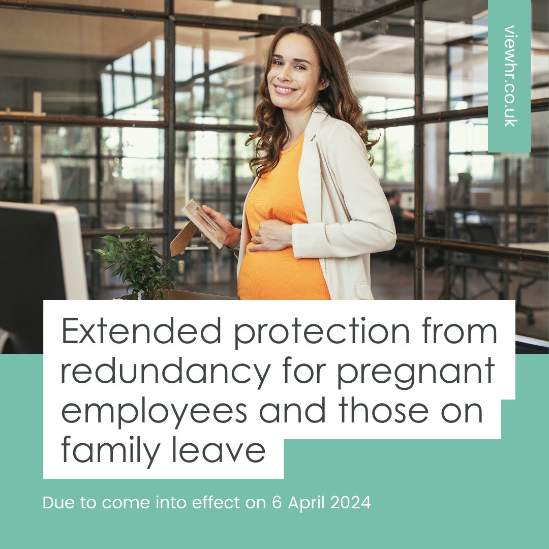 The Maternity Leave, Adoption Leave and Shared Parental Leave (Amendment) Regulations 2024 are due to come into effect on 6 April 2024, enforcing the Protection from Redundancy (Pregnancy and Family Leave) Act 2023>>> viewhr.co.uk/extended-prote…