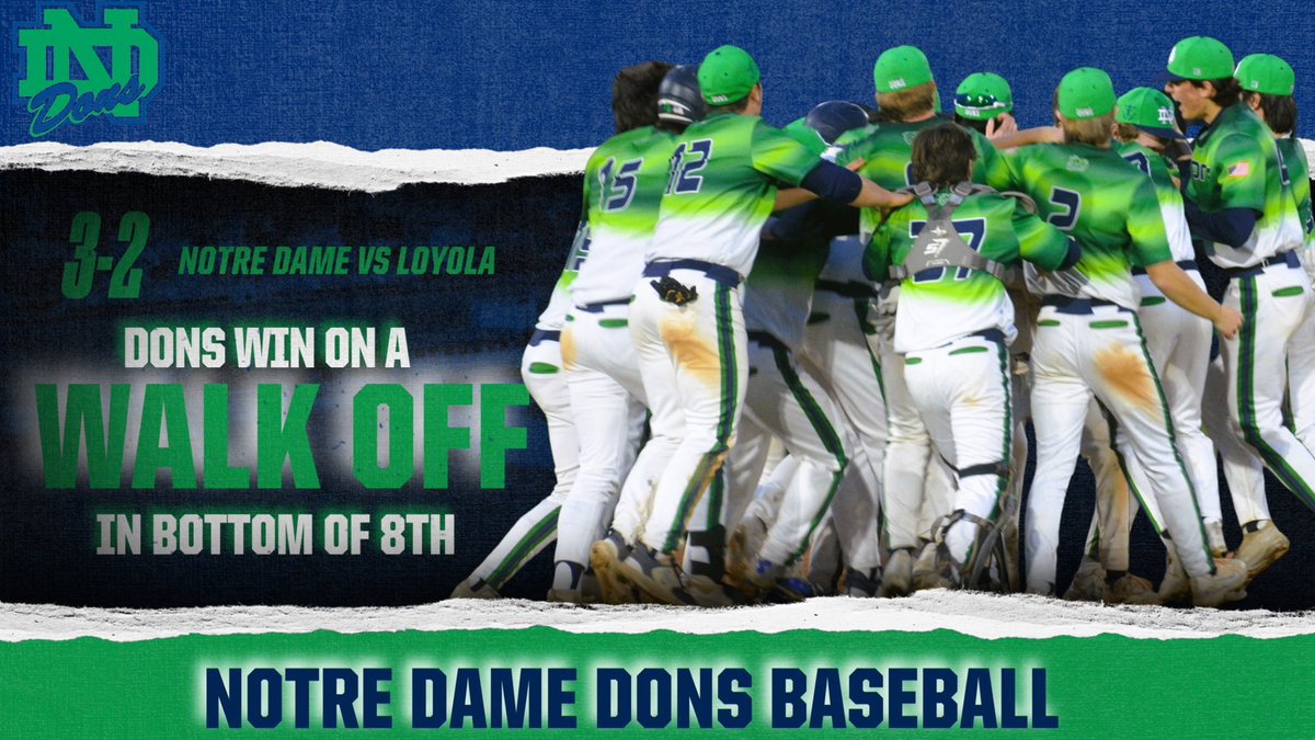 Dons Win in Walk Off Fashion 3-2 in the bottom of the 8th! Improve to (6-0)! #ndcp #dons #WeAreND @ShayBoyle_NDCP @ndcp_athletics @MediaCrew_NDCP