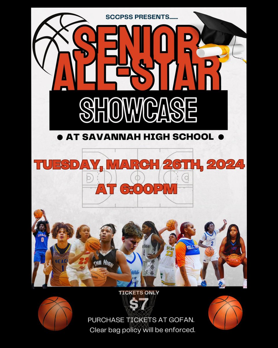 🏀SCCPSS Senior All-Star Showcase

🗓️: Tuesday, March 26th, 2024
📍: Savannah High School 
⏰: 6:00pm 
🎟️: gofan.co/event/147664

#basketball #basketballseason #savannahbasketball #fy #fypage
