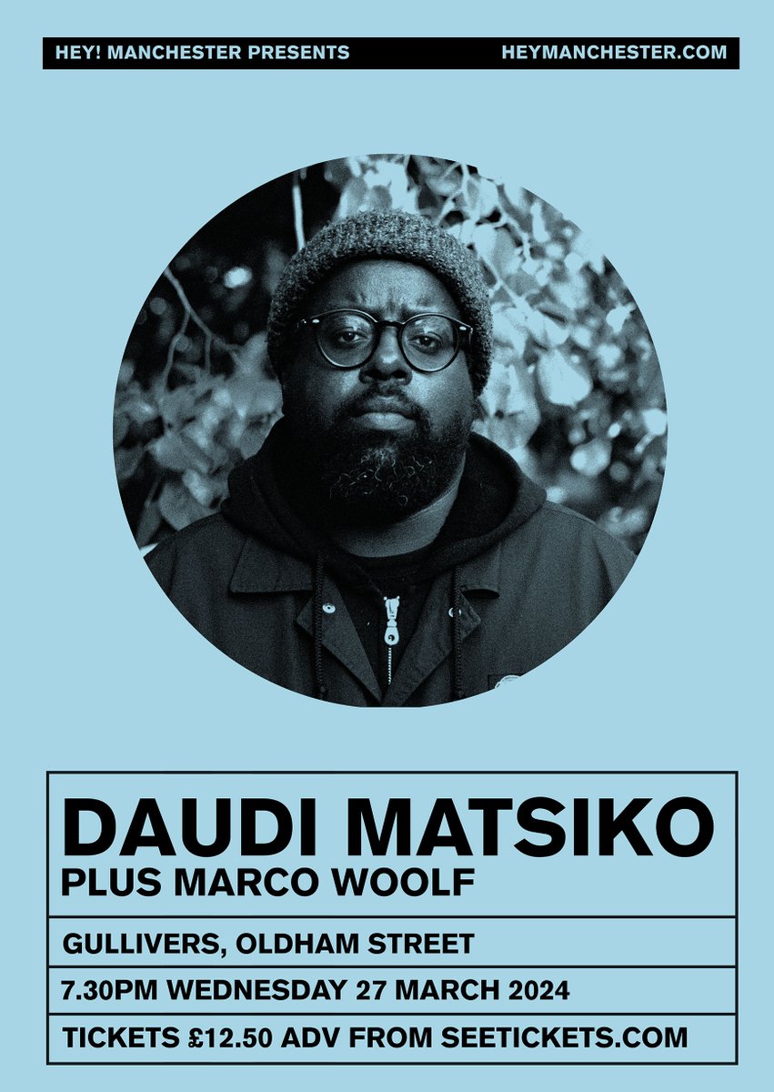 TOMORROW: @hellodaudi plays @gulliverspub, with special guest @marcowoolf! Read more, listen to both and book now - limited tickets left: heymanchester.com/daudi-matsiko#…