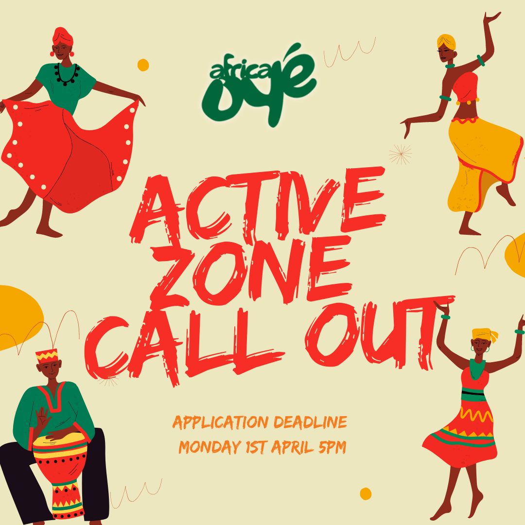 CALL OUT FOR OYÉ ACTIVE ZONE WORKSHOPS! Every year in Sefton Park, @Movema create a rich, fun, diverse & accessible artistic programme as part of the Active Zone at Africa Oyé Festival! Deadline for applications: Monday 1 April, 5pm