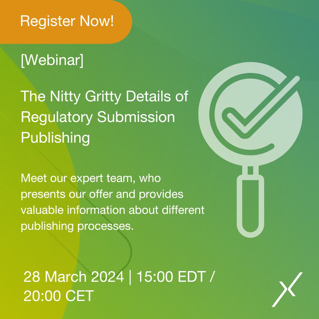 Join us on 28 March 2024 for an in-depth exploration of "The Nitty Gritty Details of Regulatory Submission Publishing." - Register today to stay up-to-date: eu1.hubs.ly/H08hwF20
#EXTEDO #RegulatoryPublishing #Submission