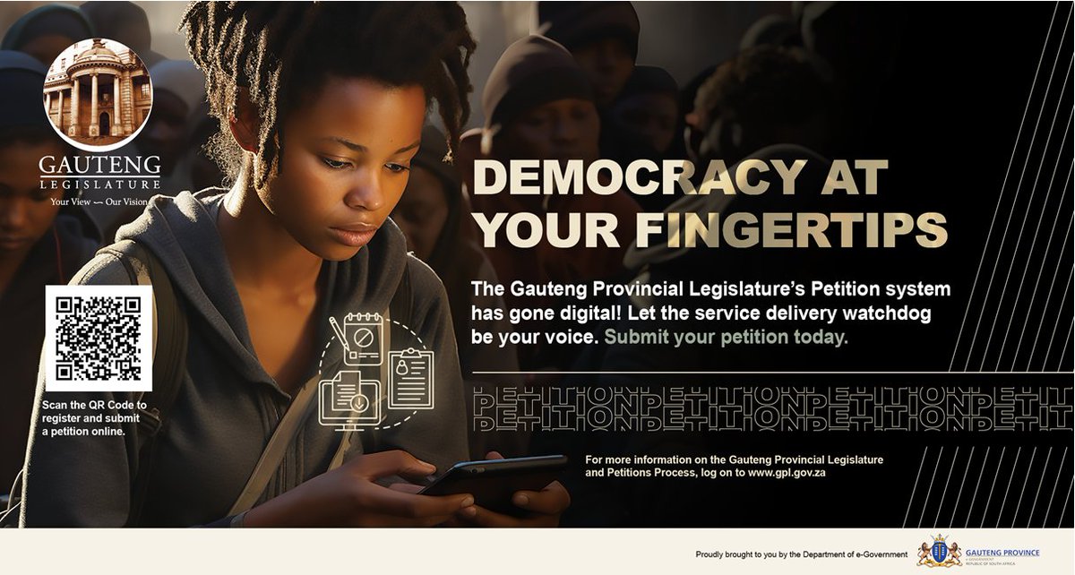 Radio702's tweet photo. Submitting your petition is now easier than ever. 

Catch 702 In Conversation with the @GPLegislature tomorrow between 9am-12pm, discussing the updated petitions system on The Clement Manyathela Show.

#Sponsored #GPLePetitions #CMShow https://t.co/B5R5mN6sjj