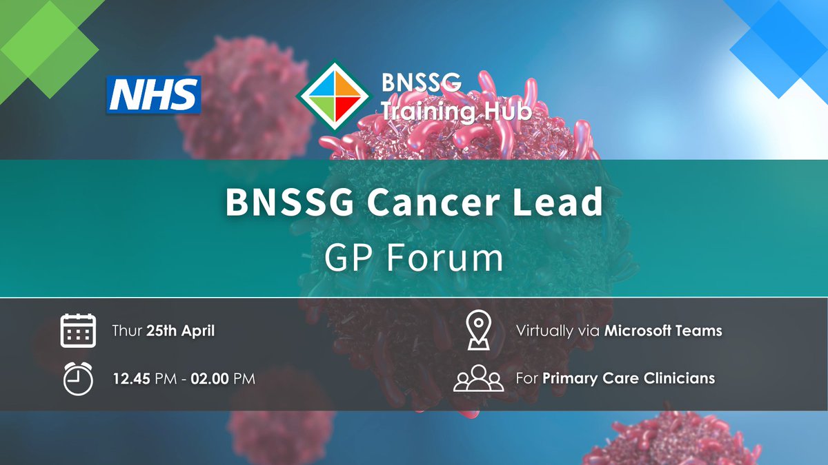 📆 Join Zoe Walker for this free session on the 25th of April ➡️ BNSSG Cancer Lead GP Forum 👇Register interest forms.office.com/Pages/Response… #free #freesession #nhs #primarycareclinicians #BNSSG