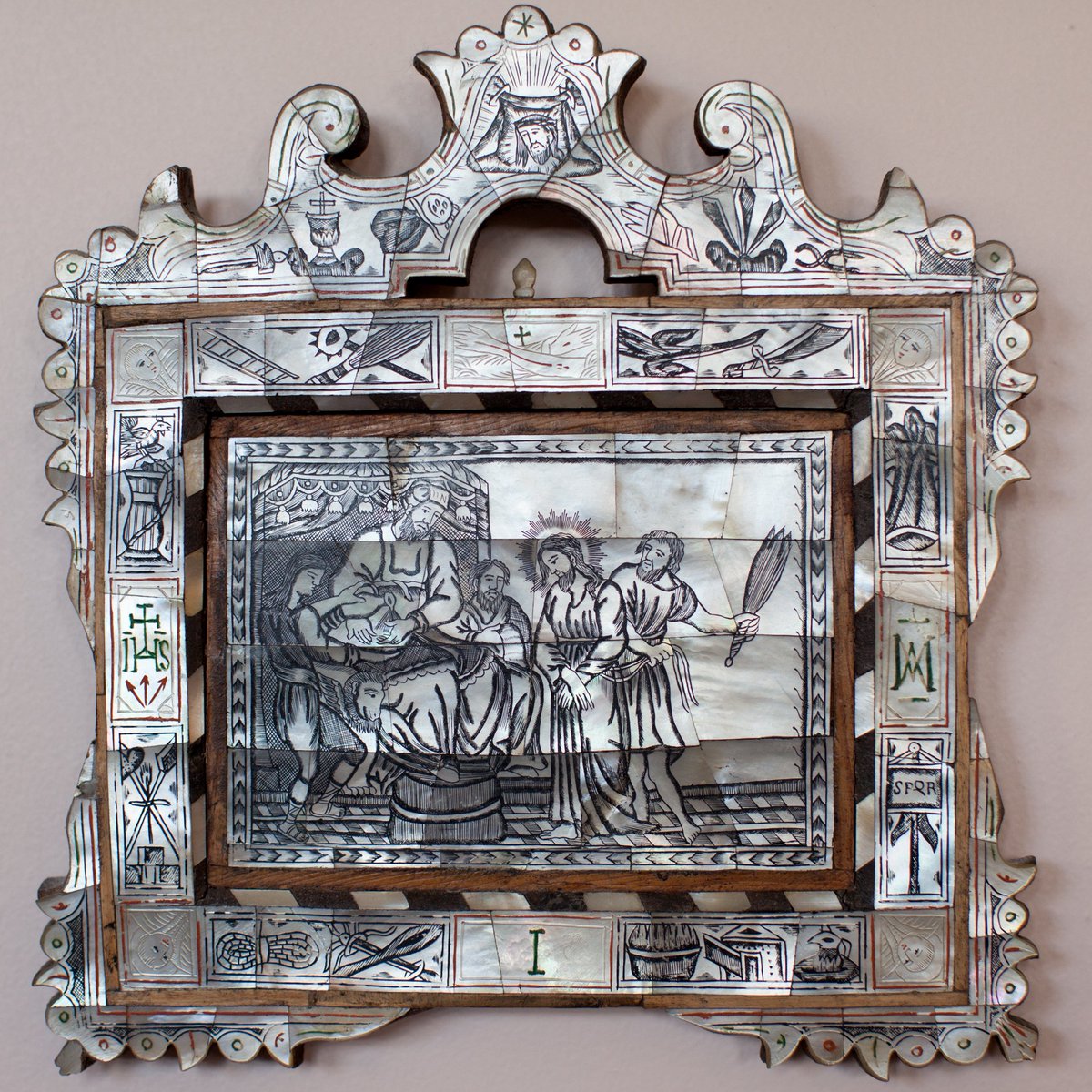 Celebrating Good Friday - 17th century Stations of the Cross were acquired for the chapel when it was restored to its Georgian glory in 1969. Engraved on mother-of-pearl from the Holy Land and arranged around the chapel to tell the story of the Passion and Crucifixion of Jesus.