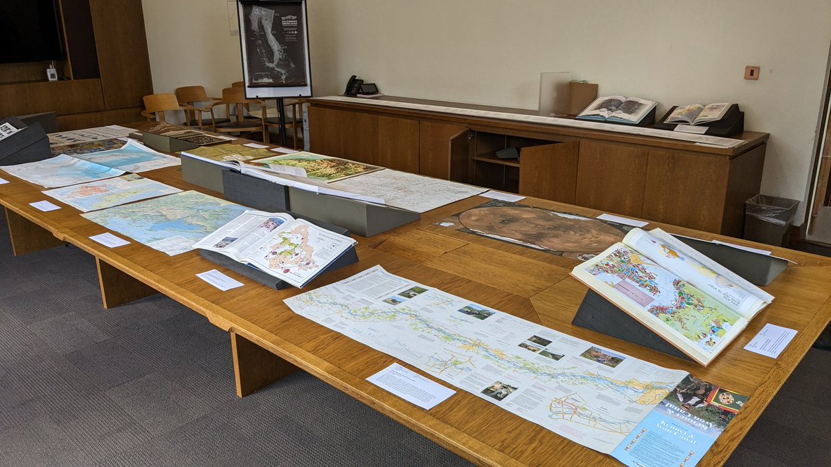 It's @bcsmaps Annual Fellows event today. We're delighted to host them here at @bodleianlibs in #Oxford. Our #Maps team is preparing 2 'Show & tells'. This one is a selection of BCS Awards maps. @_BRICMICS @ica_heritage