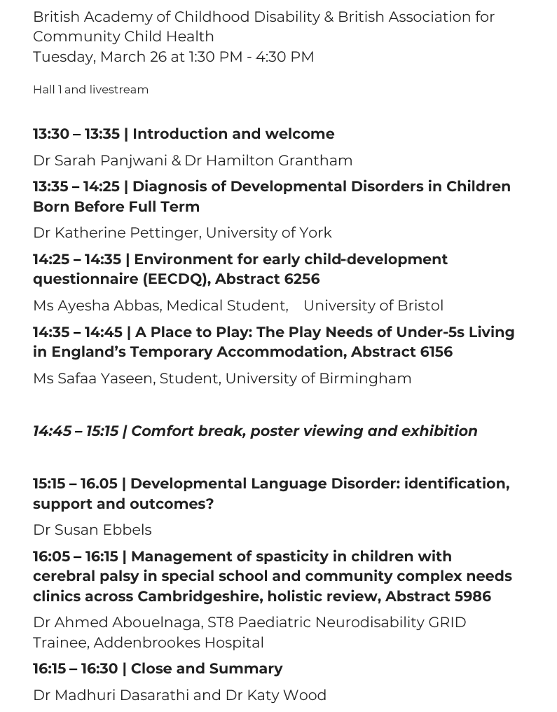 Join BACCH and @BACD_tweets at 1.30pm in Hall 1 or via the livestream #RCPCH2024 #RCPCH24