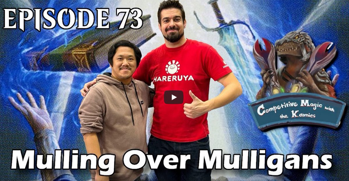 Episode 73 of the Karnies is a feature with me and @JavierDmagic having a casual chat about mulliganing! We've been hoping to do a theory topic like this for a while and are pleased with how this turned out. We hope you enjoy and learn from it! Link: youtube.com/watch?v=_VSZf1…