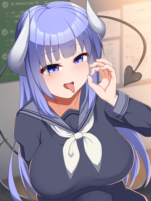 Skebありがとうございました!オリジナルのサキュバスちゃん手コキ素振り絵です 